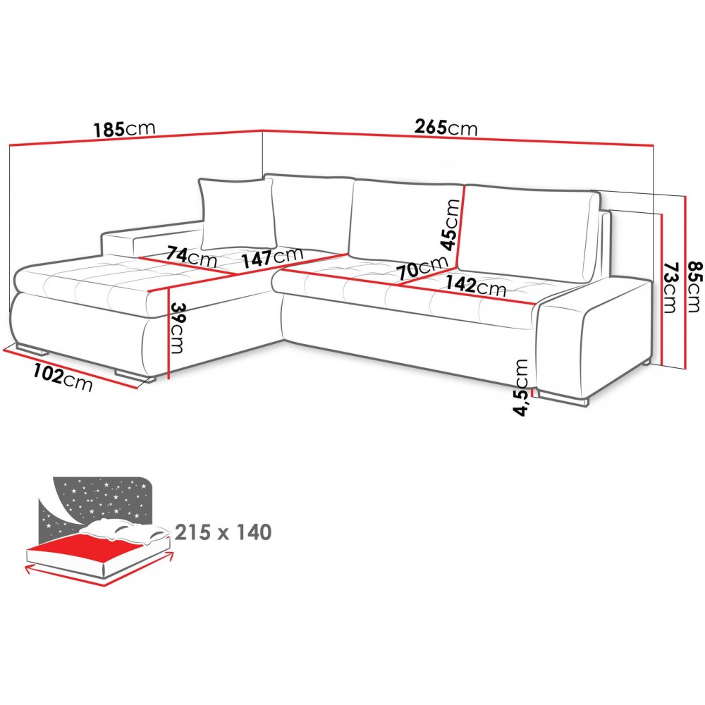 Γωνιακός καναπές Orkan mini-Καφέ