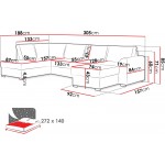 Γωνιακός καναπές Wilma-Γκρι - Μαύρο-Δεξιά