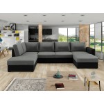 Γωνιακός καναπές Wilma-Γκρι - Μαύρο-Αριστερή