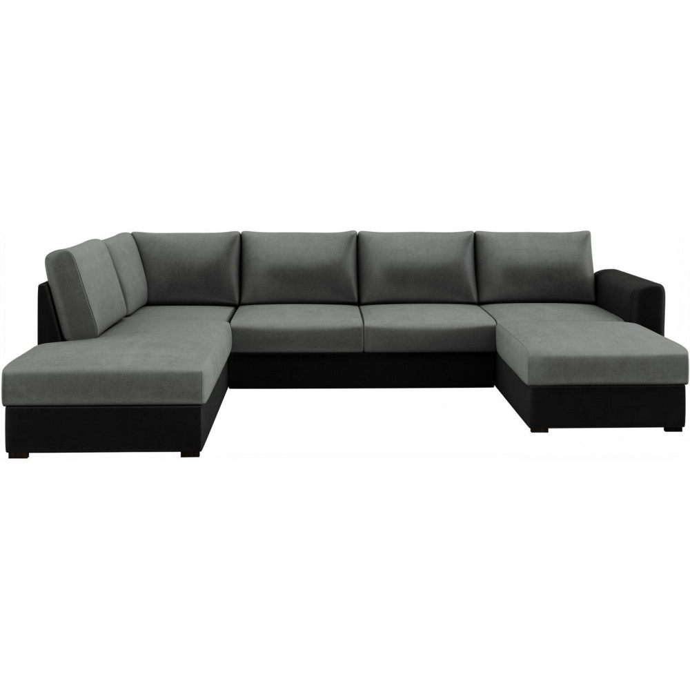 Γωνιακός καναπές Wilma-Γκρι - Μαύρο-Αριστερή