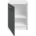 Επιδαπέδιο ντουλάπι Jeden 60 1D-Γκρι Γυαλιστερό - Λευκό