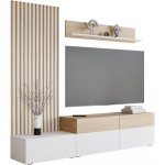 Σύνθετο Σαλονιού Narezi I-Λευκό - Φυσικό