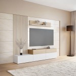 Σύνθετο Σαλονιού Narezi I-Λευκό - Φυσικό