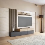 Σύνθετο Σαλονιού Narezi I-Ανθρακί - Φυσικό