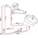 Σύνθετο Σαλονιού Narezi I-Ανθρακί - Φυσικό