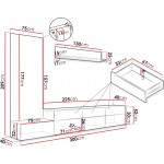 Σύνθετο Σαλονιού Narezi II-Λευκό - Φυσικό