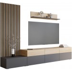 Σύνθετο Σαλονιού Narezi II-Ανθρακί - Φυσικό