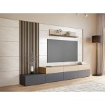 Σύνθετο Σαλονιού Narezi II-Ανθρακί - Φυσικό