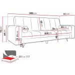 Καναπές - κρεβάτι Zuri-Γκρι