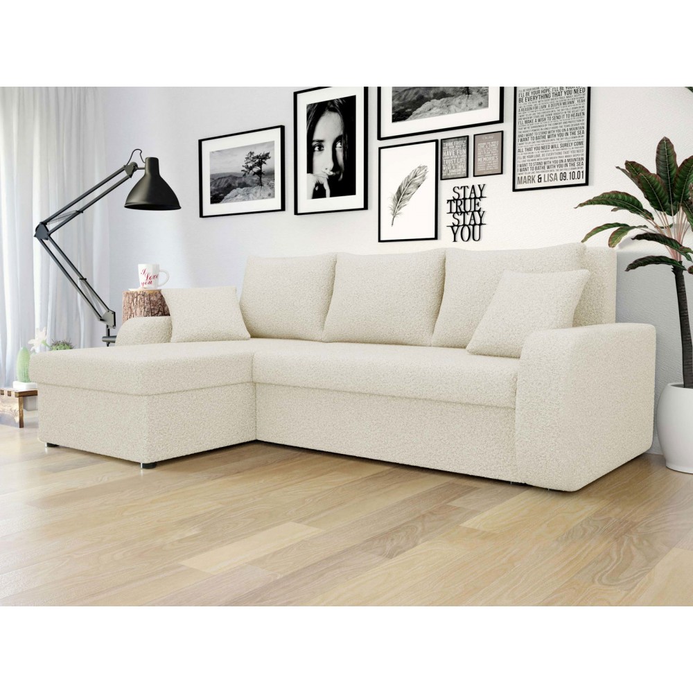 Γωνιακός καναπές Kris-Λευκό