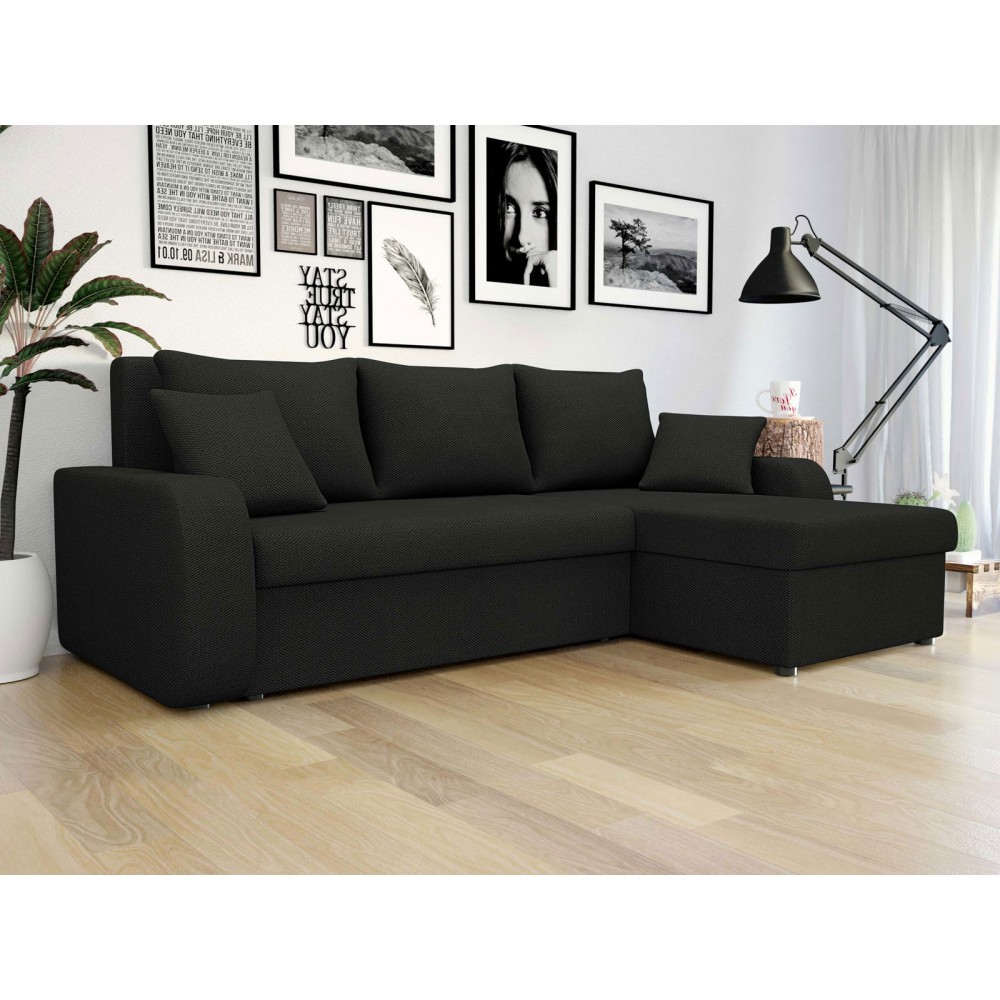 Γωνιακός καναπές Kris-Μαύρο