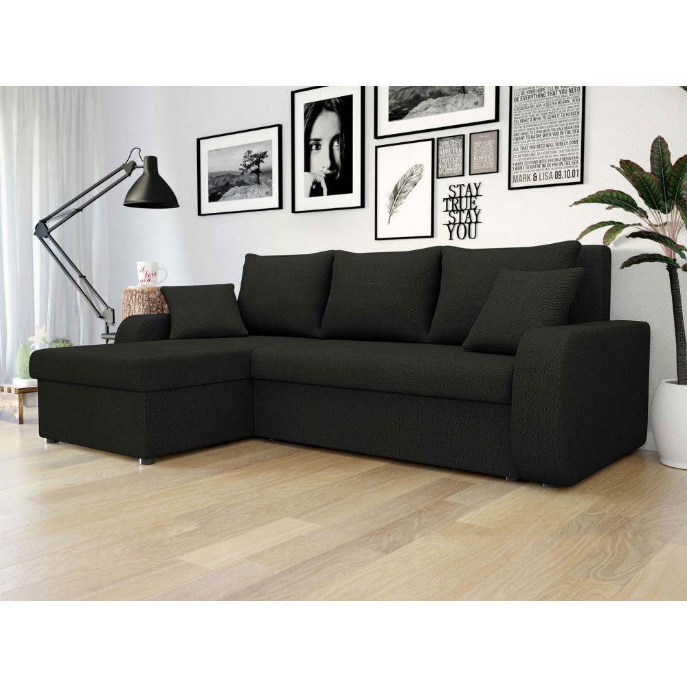 Γωνιακός καναπές Kris-Μαύρο