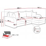 Γωνιακός καναπές Kris-Γκρι Σκούρο