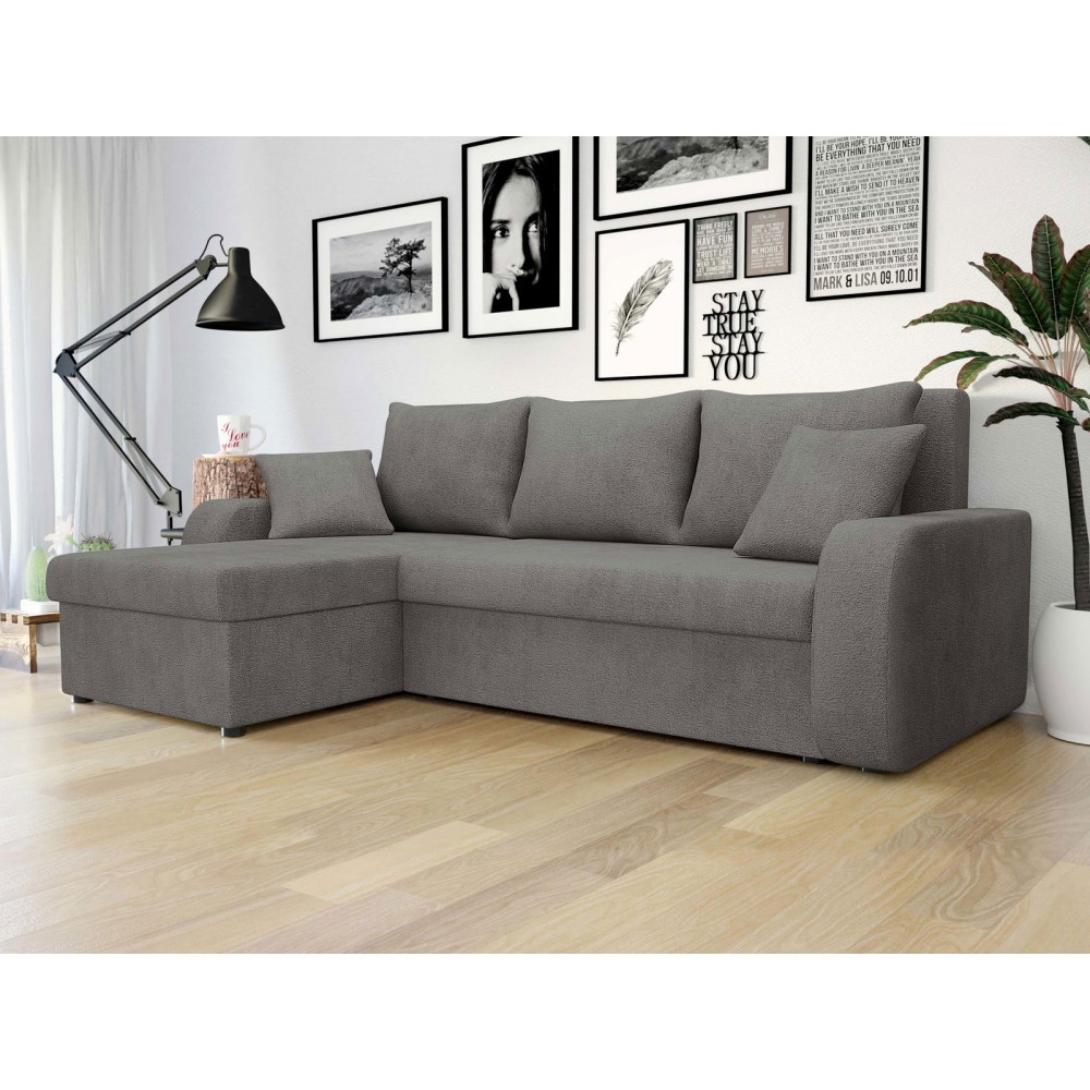 Γωνιακός καναπές Kris-Γκρι Σκούρο