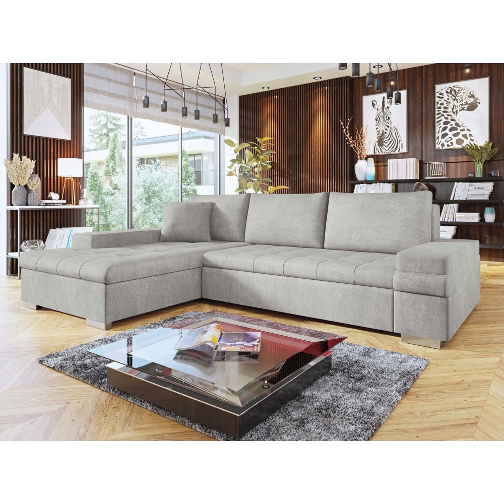 Γωνιακός καναπές Bangkok Mini Premium-Γκρι Ανοιχτό