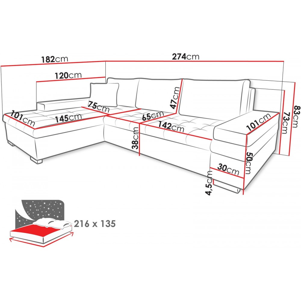 Γωνιακός καναπές Bangkok Mini Premium-Κυπαρισσί