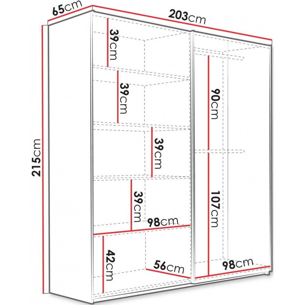 Ντουλάπα Evora 203 Συρόμενη