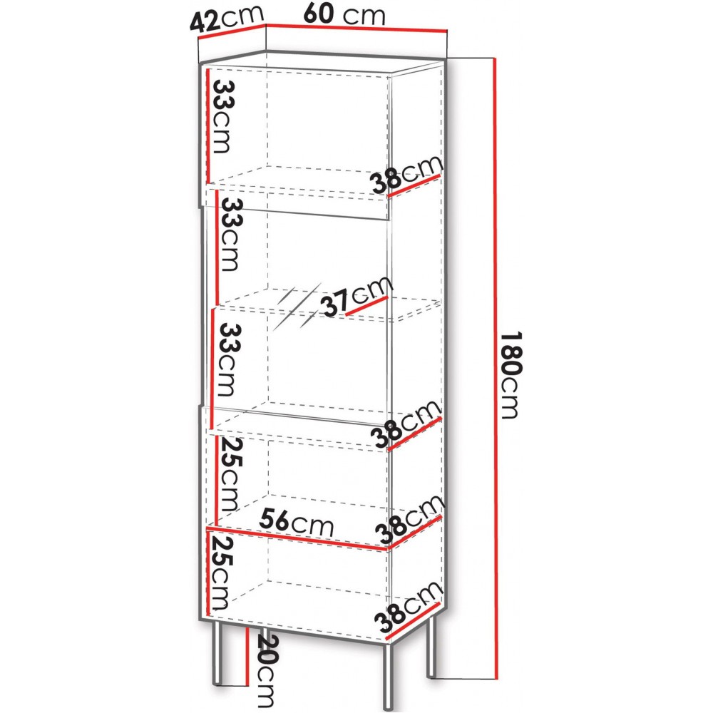Βιτρίνα Isla 60-Μαύρο