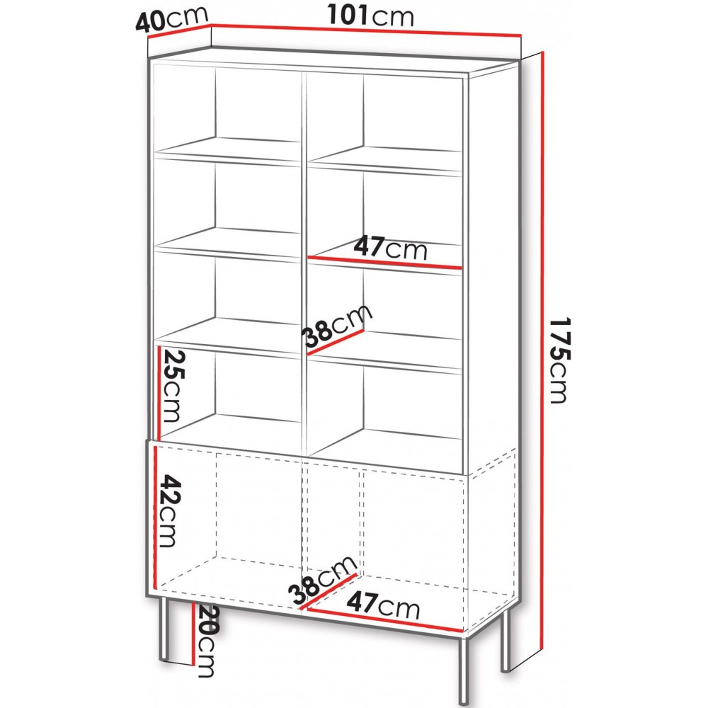 Βιβλιοθήκη Isla 100-Μαύρο