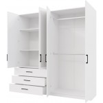 Ντουλάπα Pekin Τετράφυλλη-Λευκό