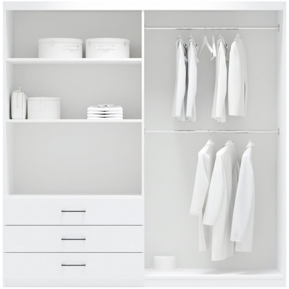 Ντουλάπα Pekin Τετράφυλλη-Λευκό