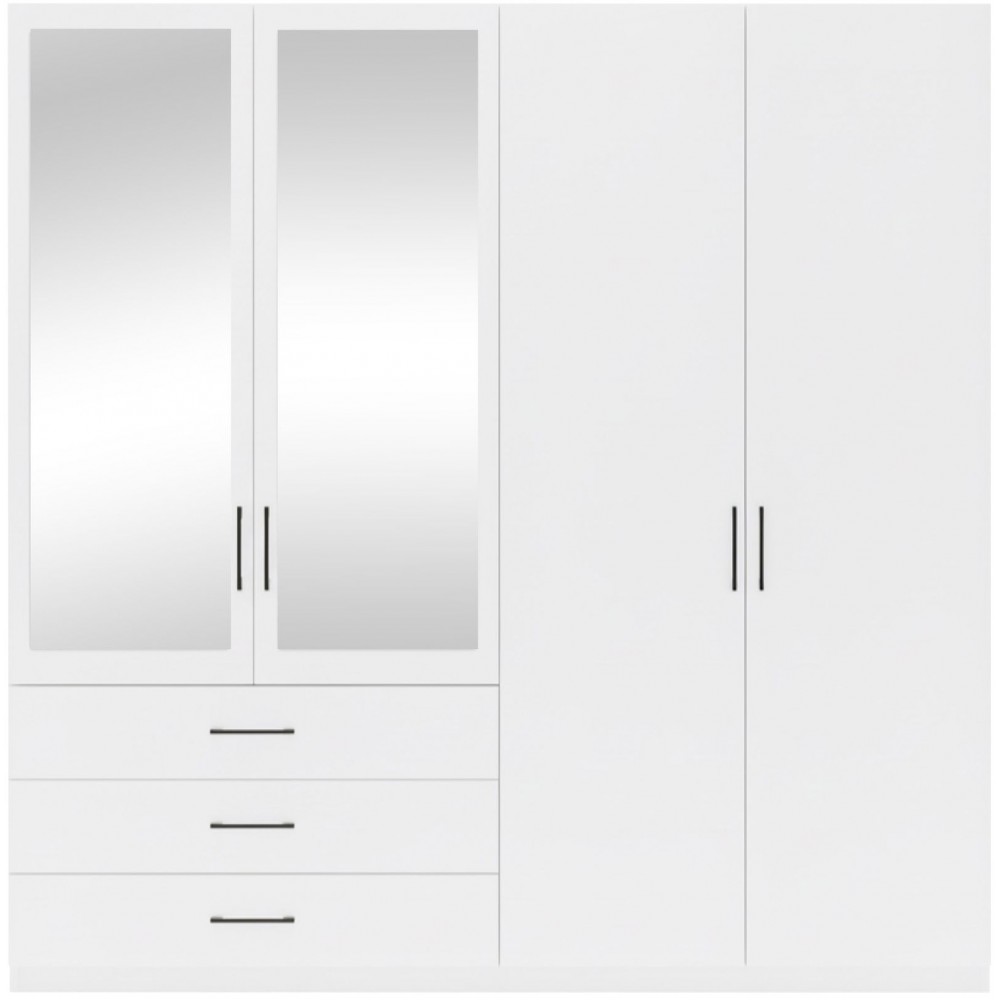 Ντουλάπα Pekin Τετράφυλλη-Λευκό