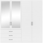 Ντουλάπα Pekin Τετράφυλλη-Λευκό