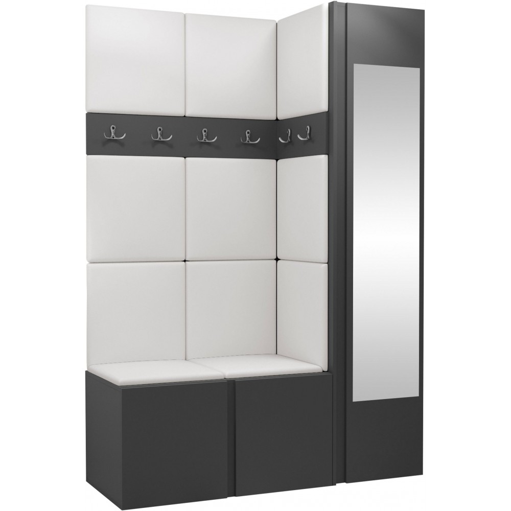 Έπιπλο υποδοχής Orion-Ανθρακί - Λευκό