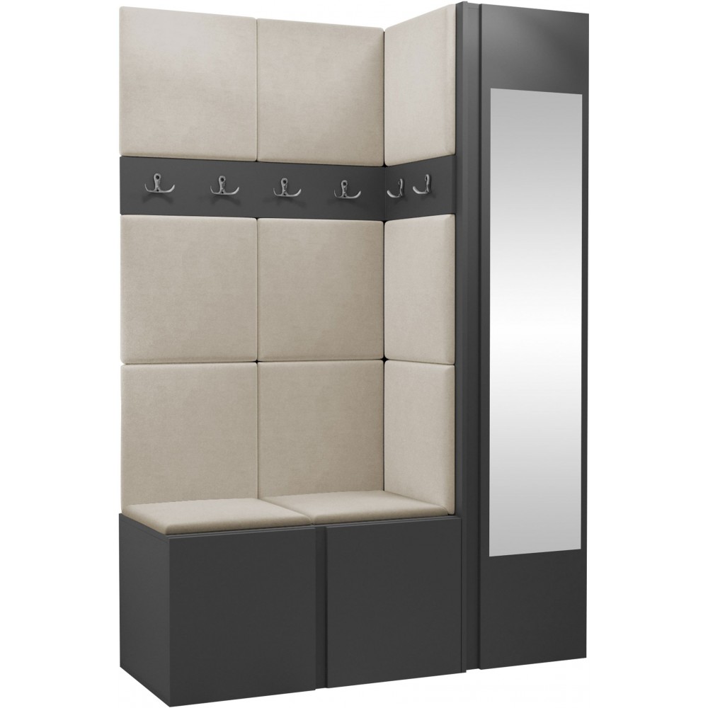 Έπιπλο υποδοχής Orion-Ανθρακί - Μπεζ