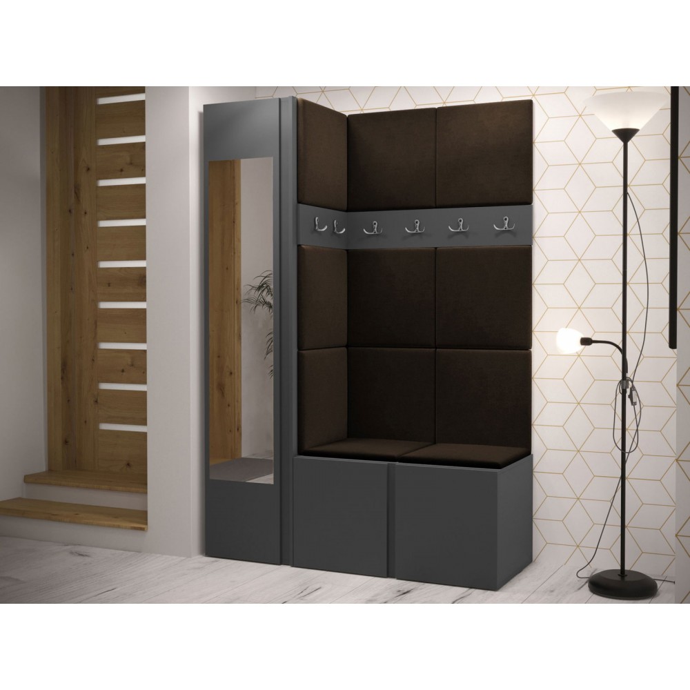 Έπιπλο υποδοχής Orion-Ανθρακί - Καφέ