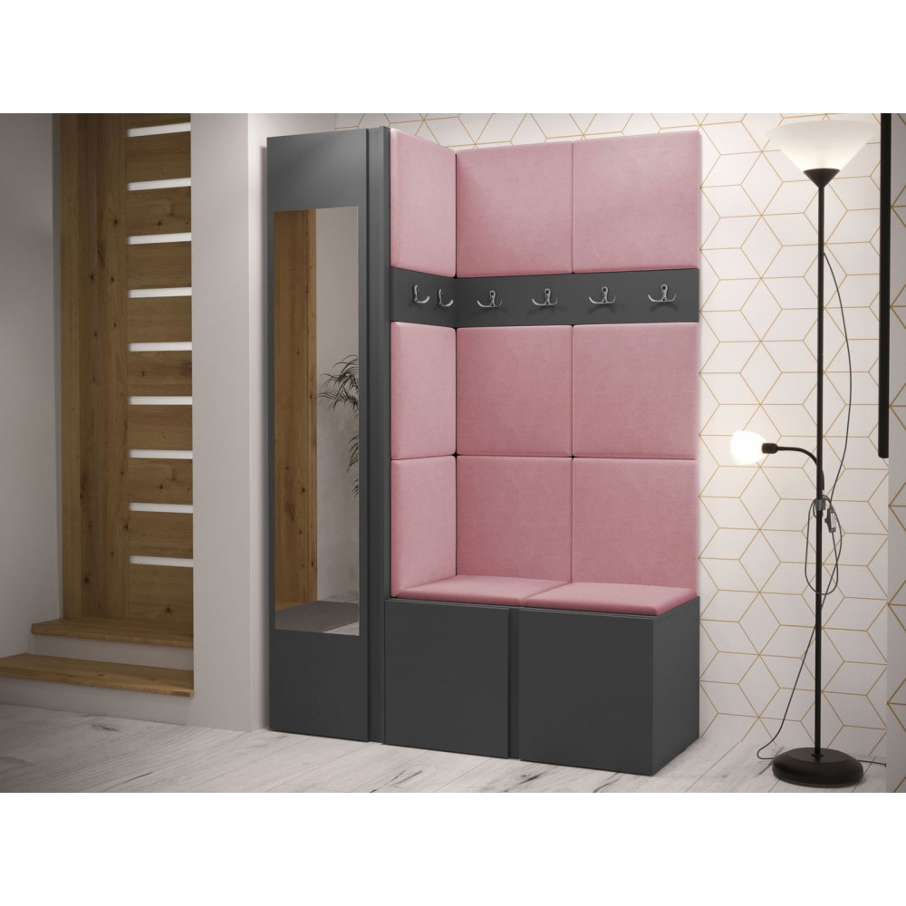 Έπιπλο υποδοχής Orion-Ανθρακί - Ροζ