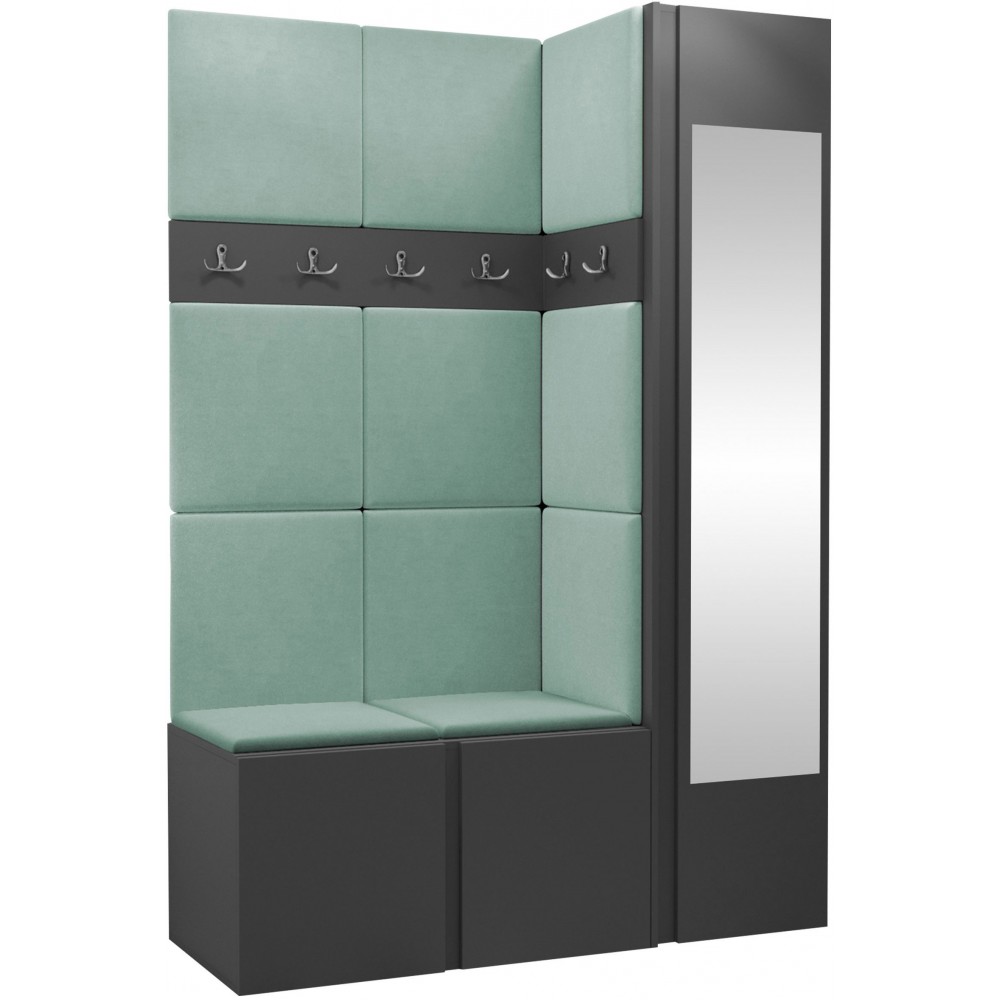 Έπιπλο υποδοχής Orion-Ανθρακί - Μέντα