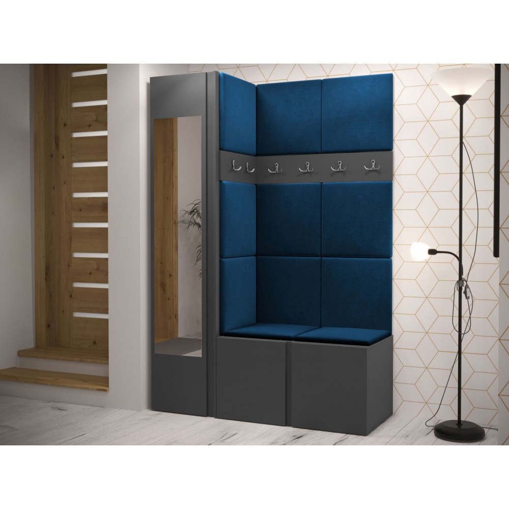 Έπιπλο υποδοχής Orion-Ανθρακί - Μπλε