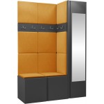 Έπιπλο υποδοχής Orion-Ανθρακί - Πορτοκαλί