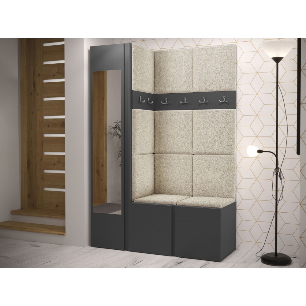 Έπιπλο υποδοχής Orion-Ανθρακί - Εκρού