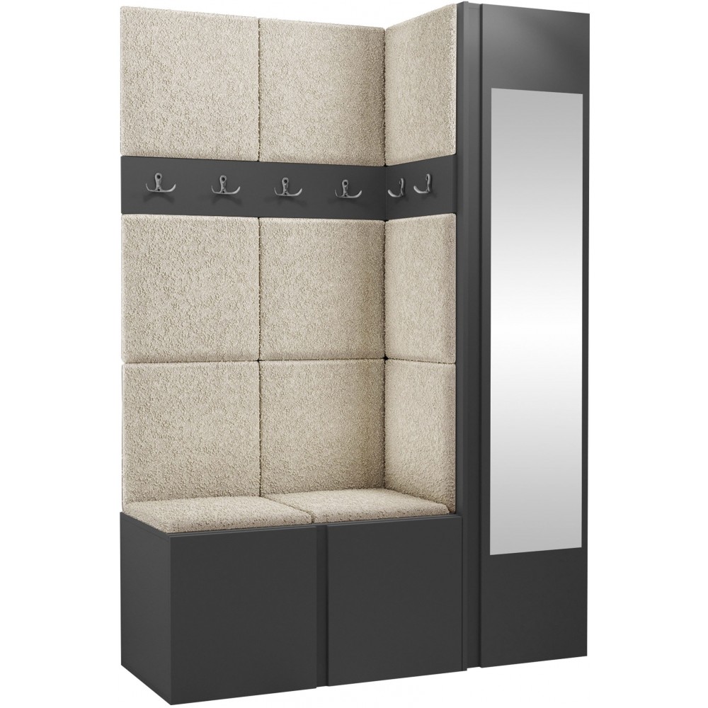 Έπιπλο υποδοχής Orion-Ανθρακί - Εκρού