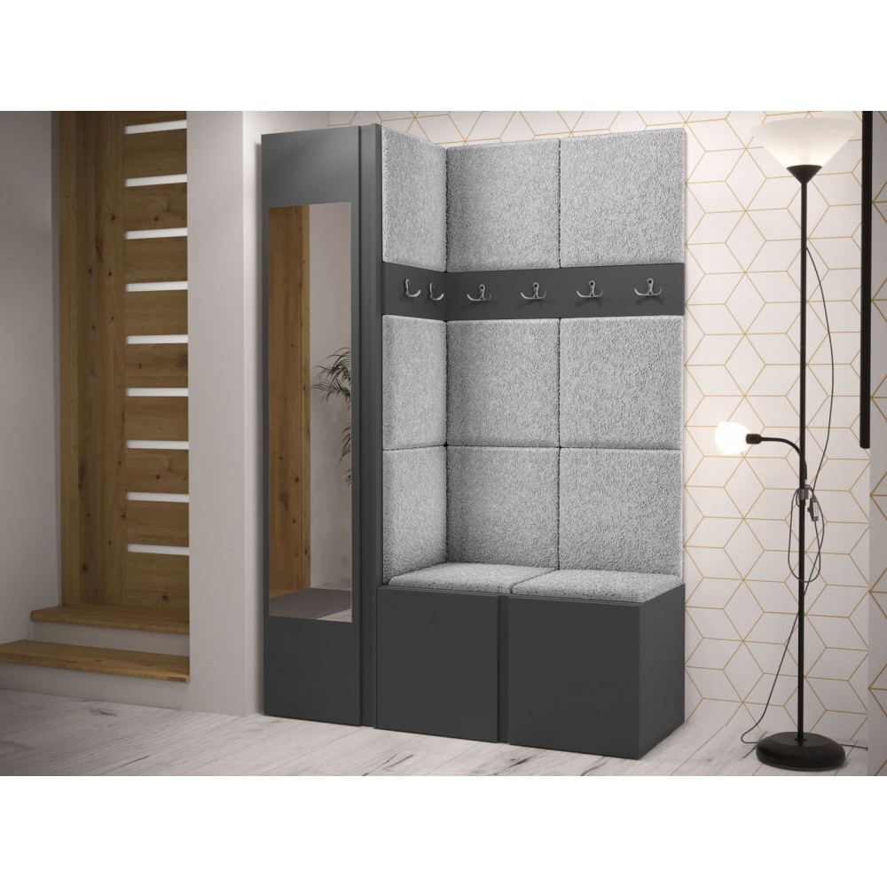 Έπιπλο υποδοχής Orion-Ανθρακί - Γκρι Ανοιχτό