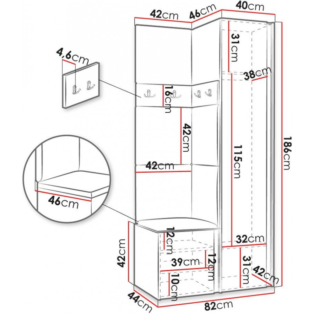 Έπιπλο υποδοχής Orion XXV-Ανθρακί - Γκρι