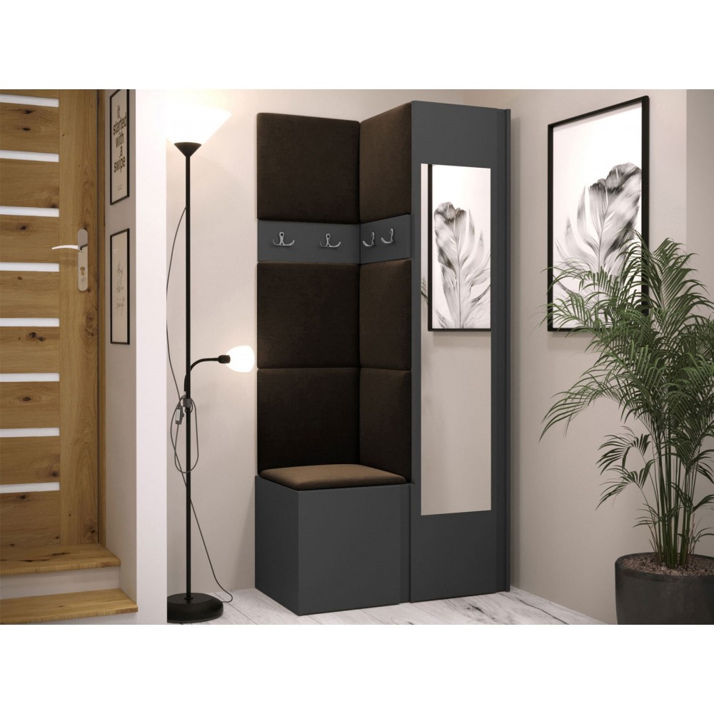 Έπιπλο υποδοχής Orion XXV-Ανθρακί - Καφέ