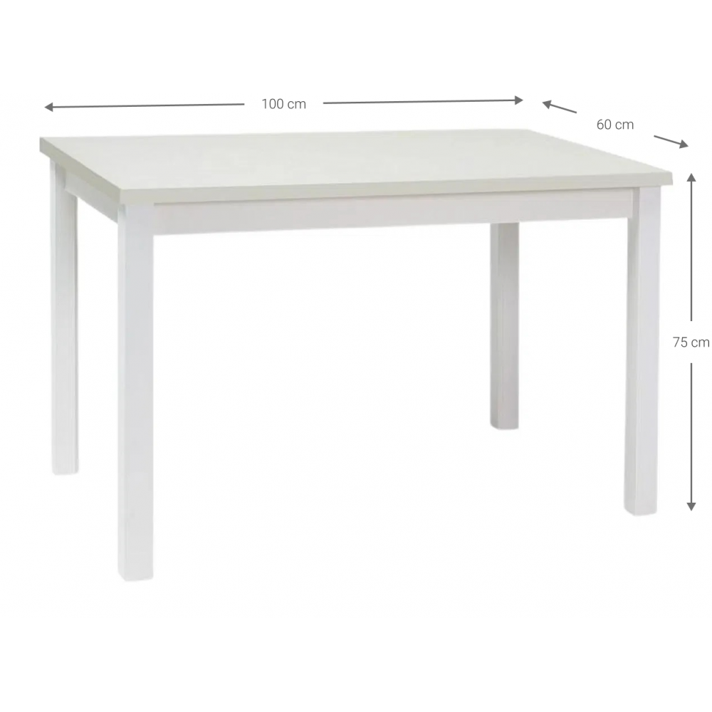 Τραπέζι Adam 100-Leuko 100x60x75