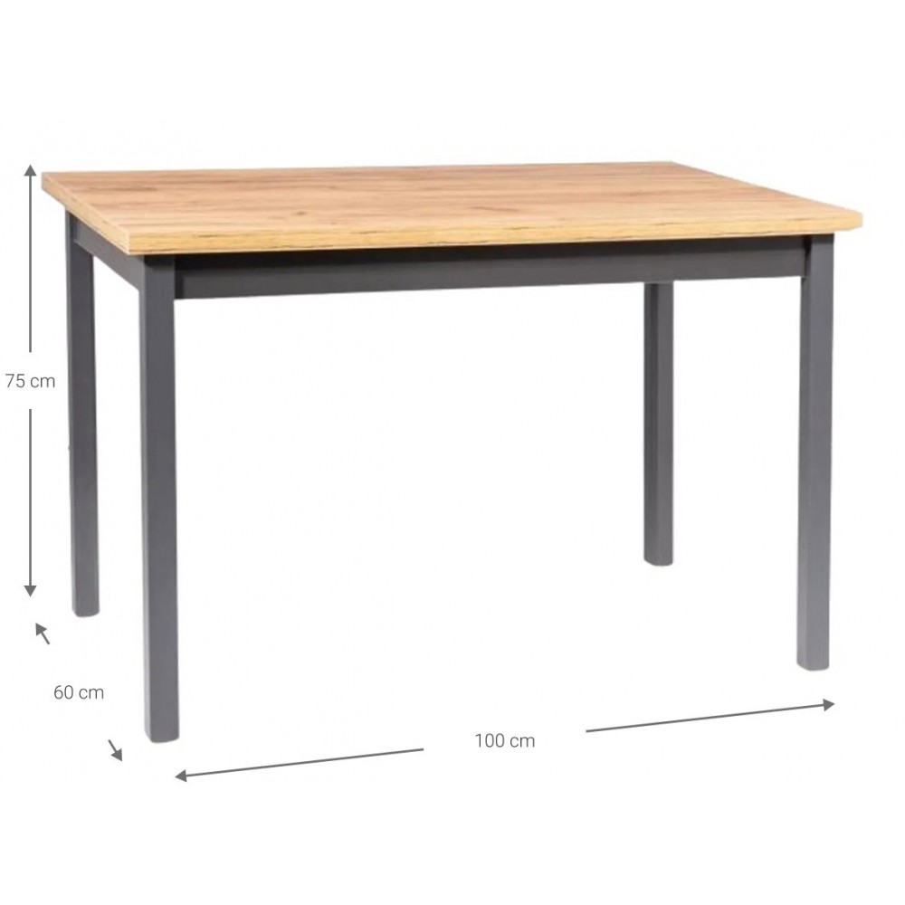 Τραπέζι Adam 100-Fusiko Anthraki 100x60x75
