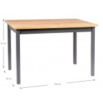 Τραπέζι Adam 100-Fusiko Anthraki 100x60x75