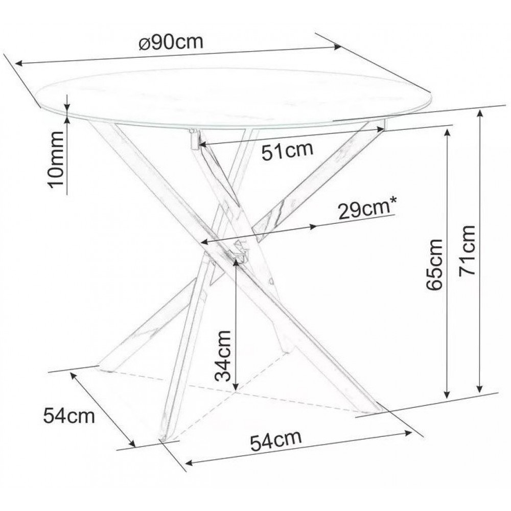 Τραπέζι Agis-Ashmi 90x90x75