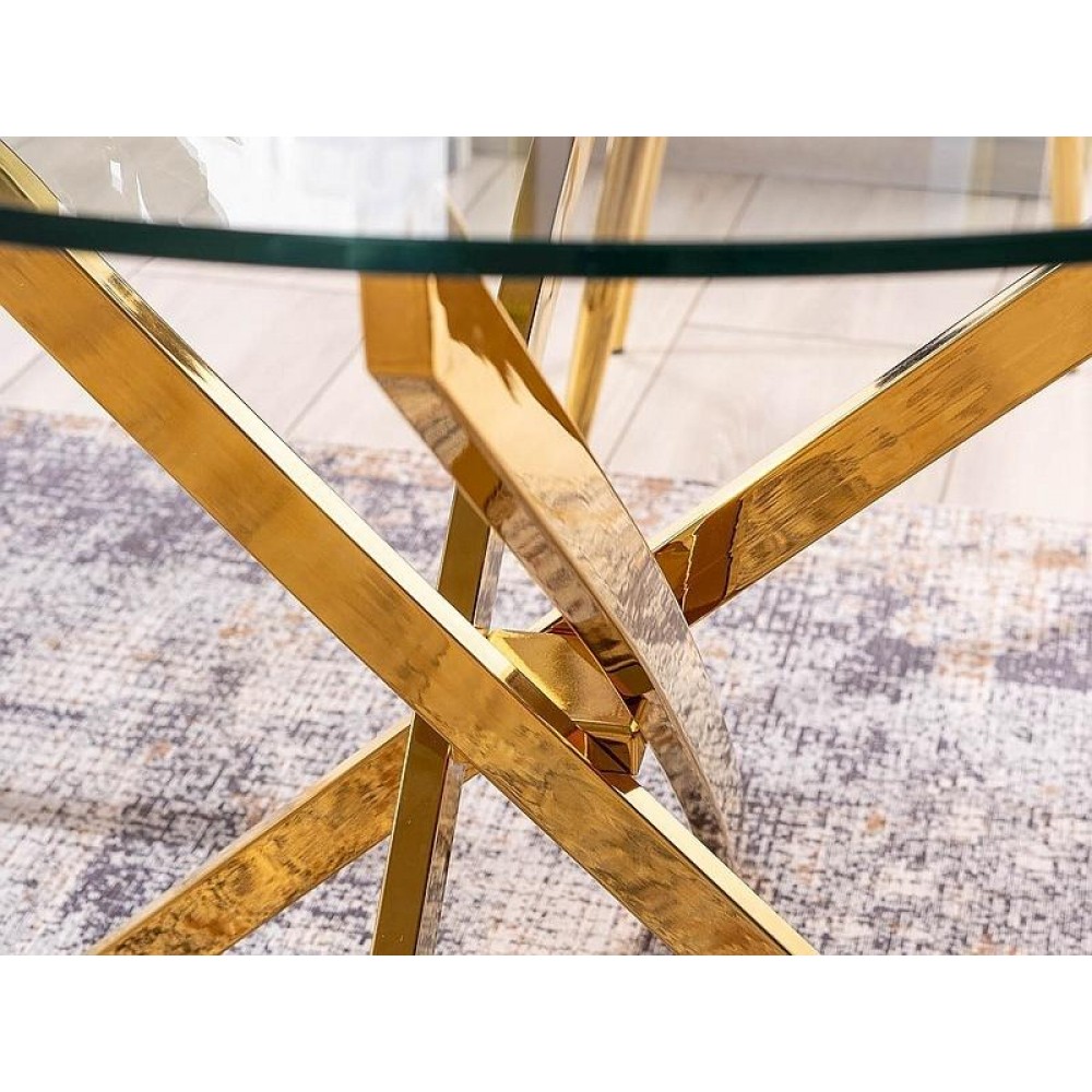 Τραπέζι Agis-Diafanes Xryso 90x90x75