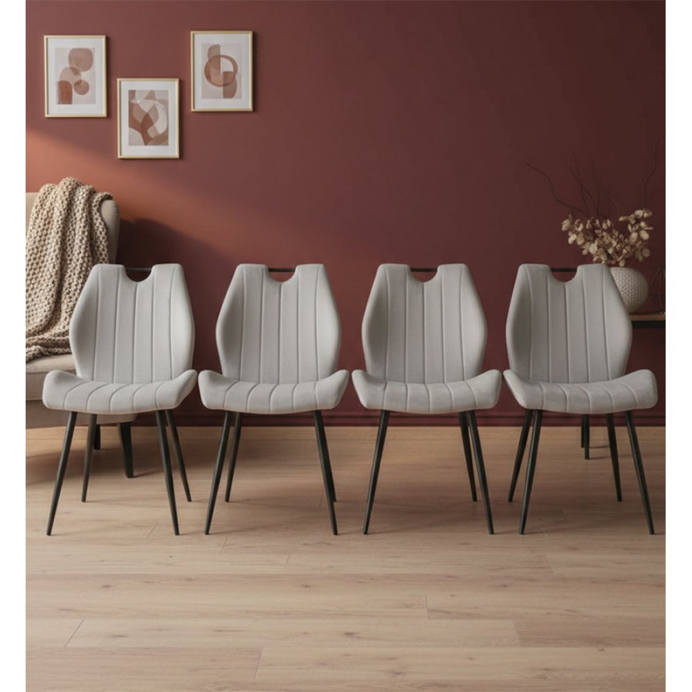 Καρέκλα Arco Velvet-Anoikto Gkri 58x51x91
