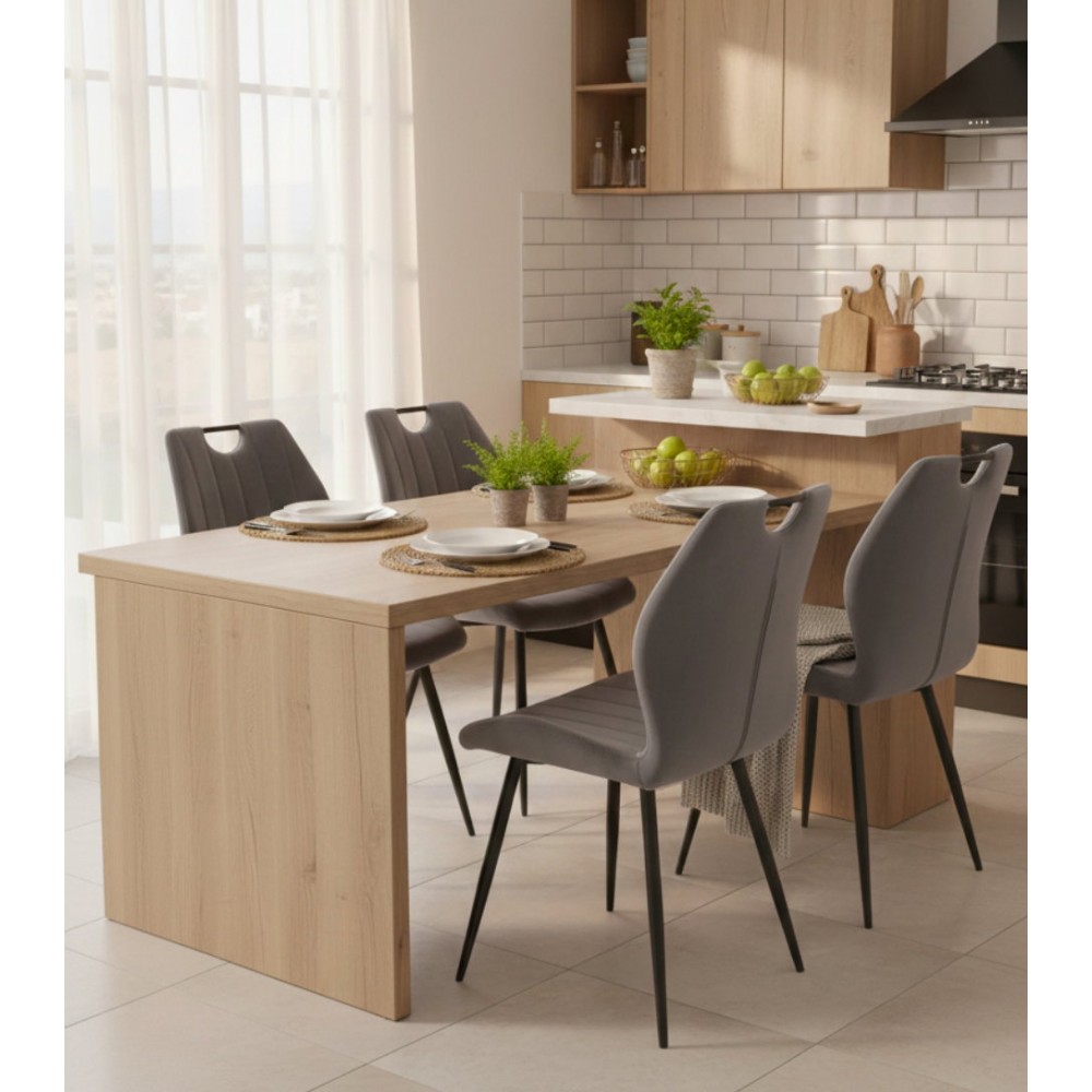 Καρέκλα Arco Velvet-Gkri 58x51x91