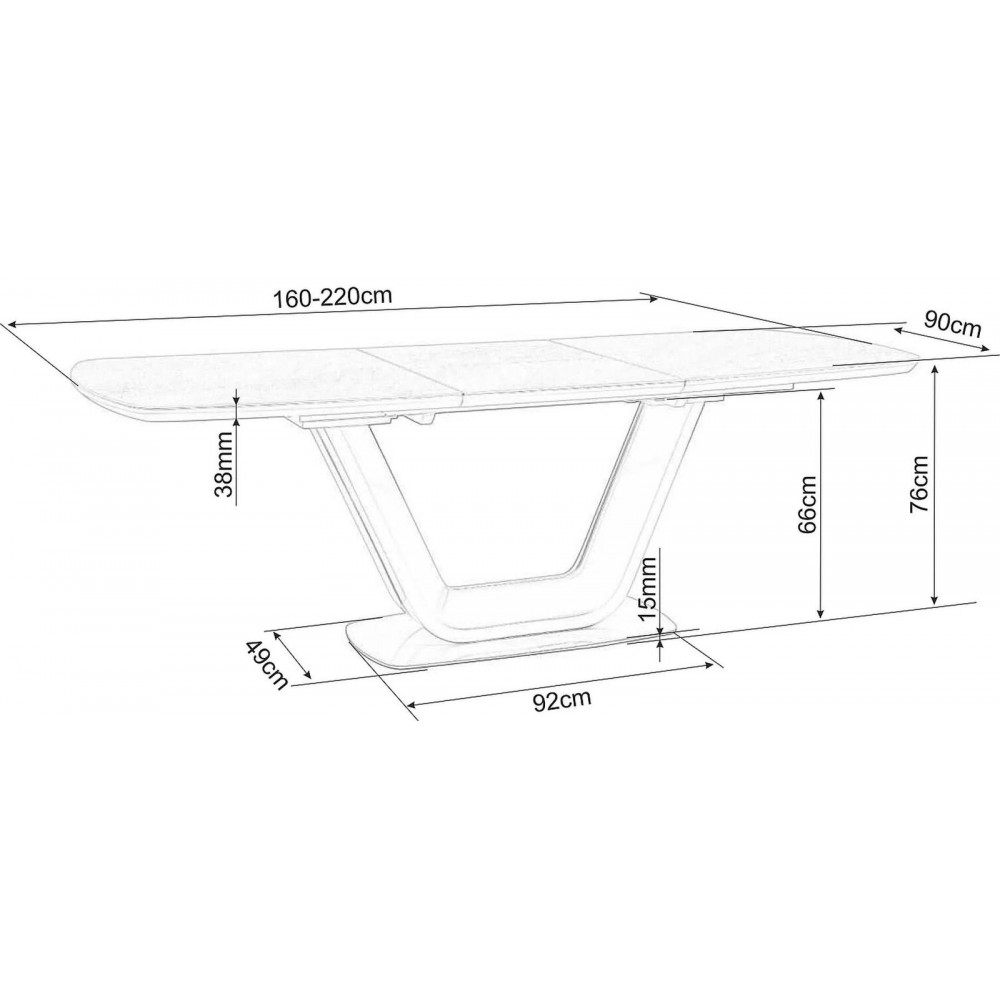 Επεκτεινόμενο Τραπέζι Armani-Leuko Mauro 160x90x76