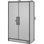Ντουλάπα Luvia II Δίφυλλη-Λευκό 120x60x200