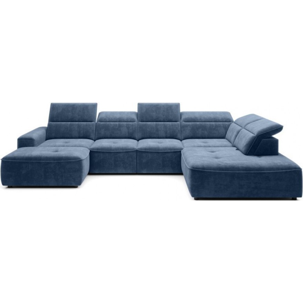 Γωνιακός καναπές Cenedra Plus-Μπλε-Δεξιά 376x182x81