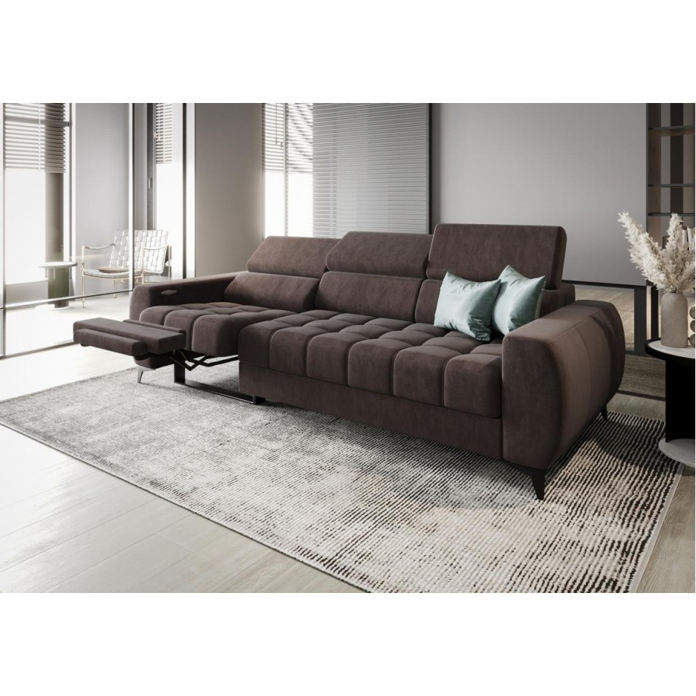 Καναπές Calyra Relax Τριθέσιος-Καφέ 263x97x95